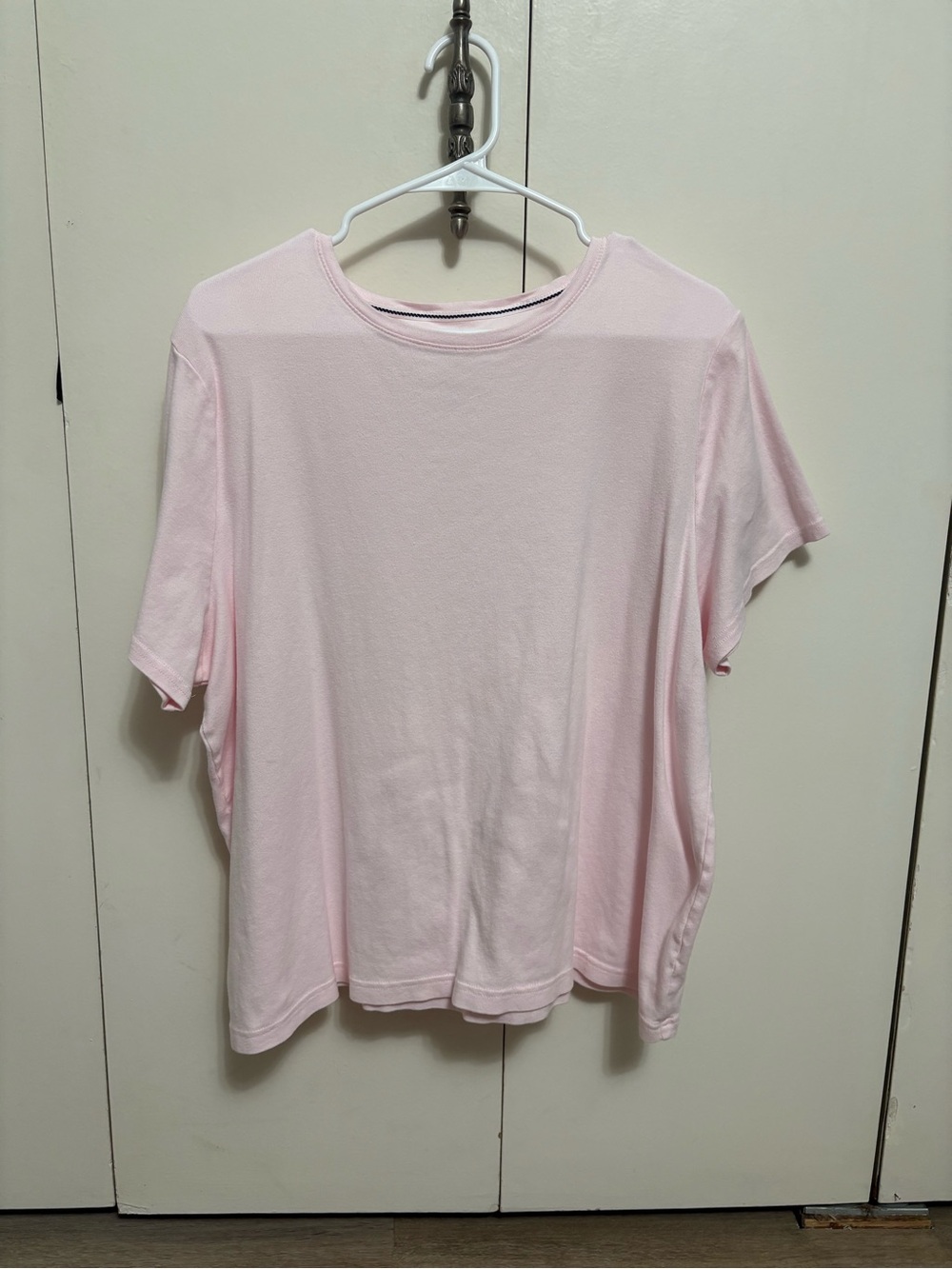 Croft & Barrow Woman’s Light Pink The Casual Tee Short-Sleeve Size Woman Plus 1X